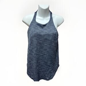 Lululemon Womens Tank Top Size 8 Blue Built In Bra Strappy Back Yoga Cami